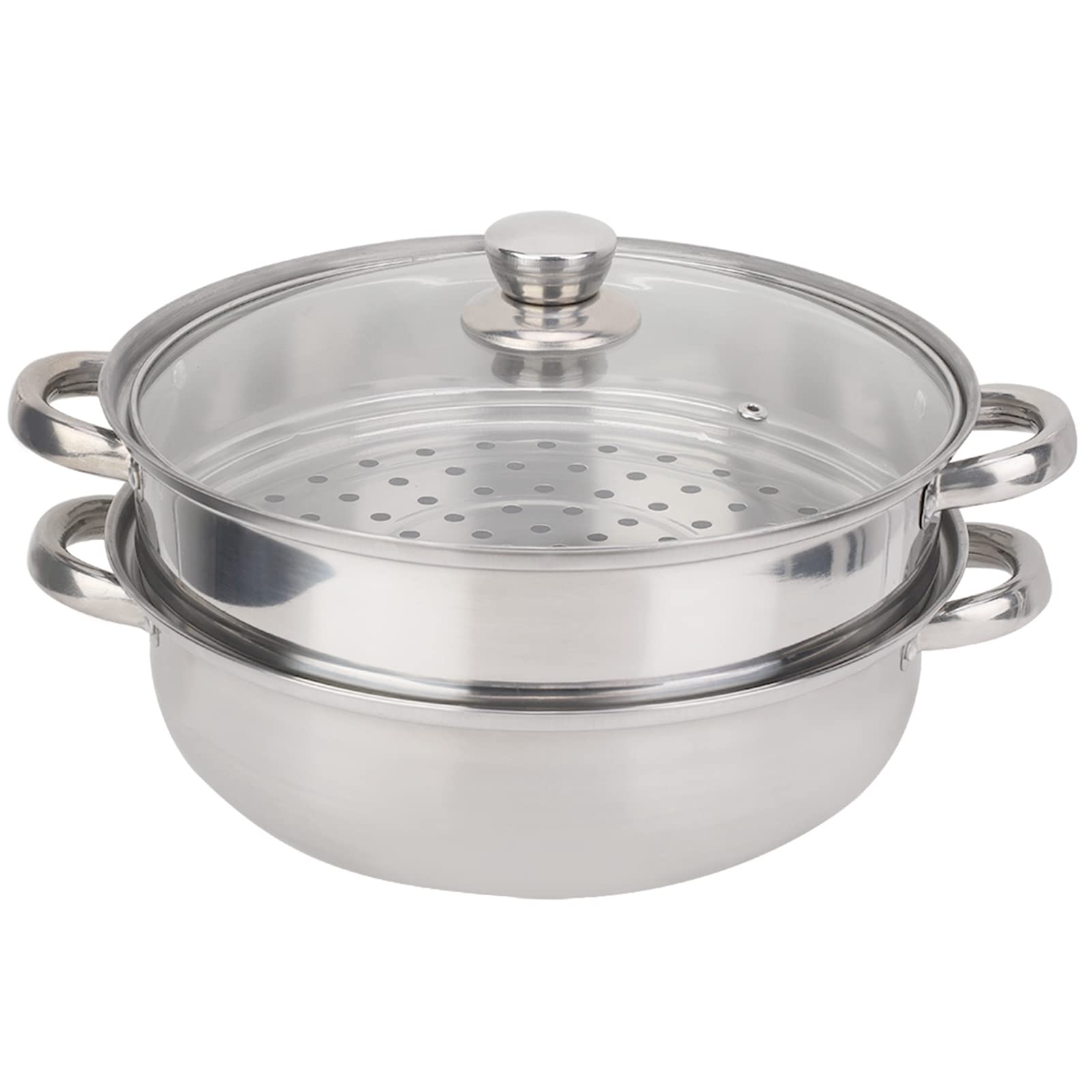 Olla de Vapor, Olla de Vapor de 2 Capas ¿Qué Tan Grandes Son las ollas? Sopa de Baño María Al Vapor Utensilios de Cocina de Acero Inoxidable 27 Cm 11 Pulgadas