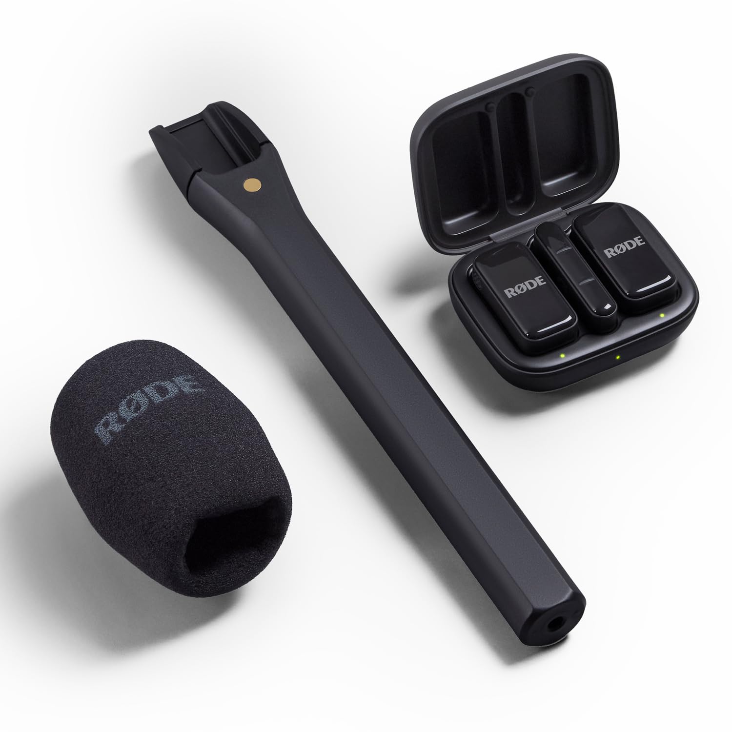 Rode Wireless Micro Drahtloses Mikrofon-System USB-C mit Interview Micro Handadapter und keepdrum Tuch