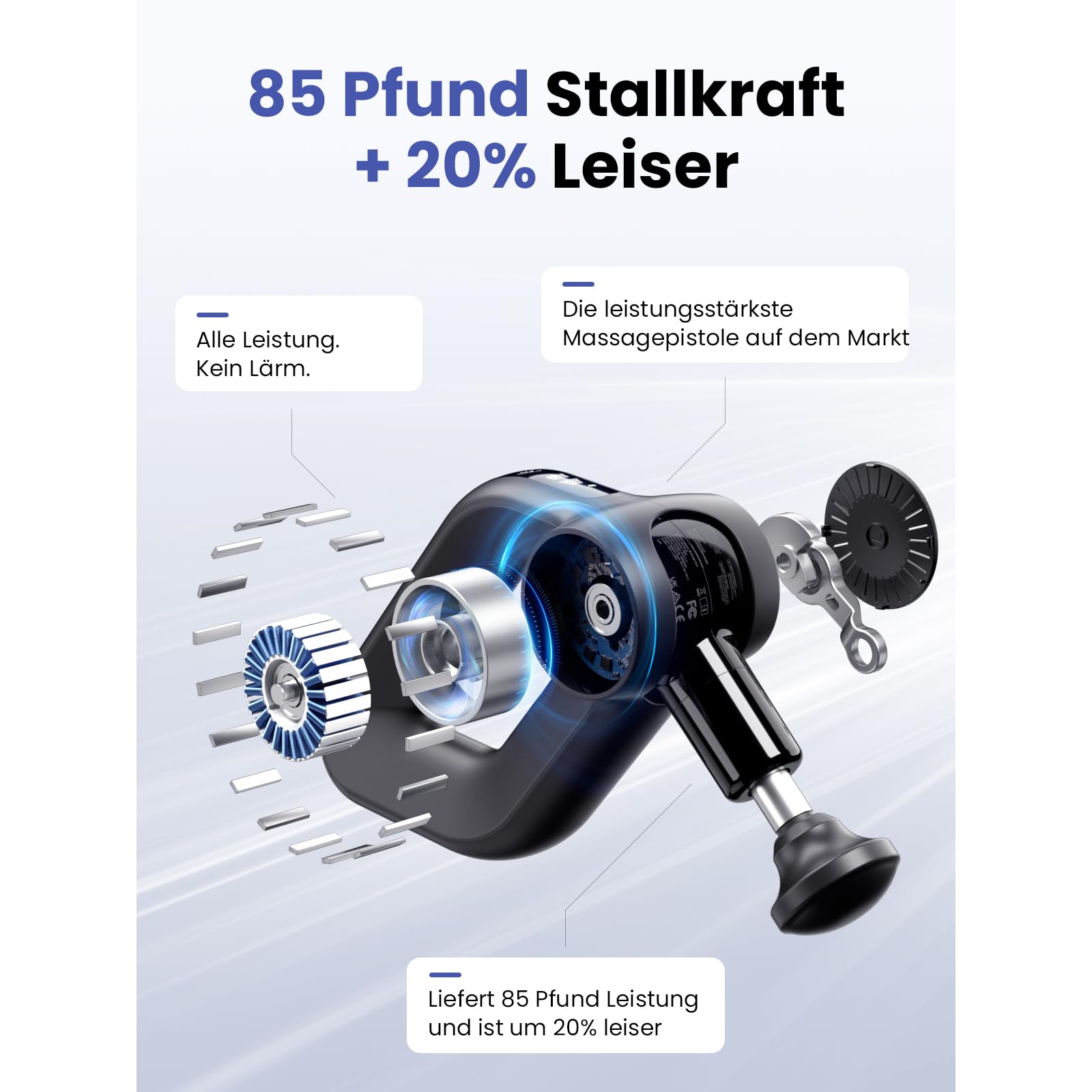 Bob and Brad D6 Pro Massagepistole mit 16mm Amplitude und OLED-Bildschirm, Percussion Massage Gun Muskel Massagegerät mit Tragetasche, Massage Pistole für Schulter Rücken Bein Muskelentspannung