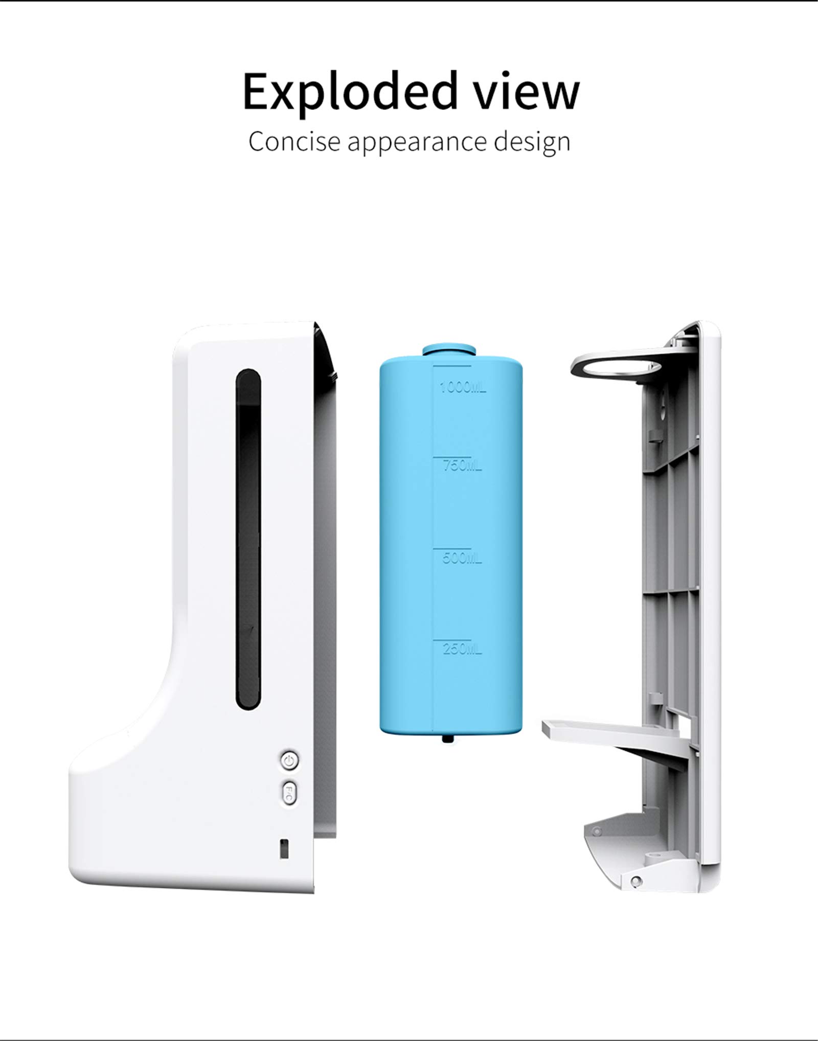 Neues Upgrade Wandmontiertes berührungsloses Infrarot-Thermometer K9 Pro Automatischer Seifenspender Auto-IR-Sensor Alkohol Desinfektionsmittel Gel Home Clean,K9 pro+stand