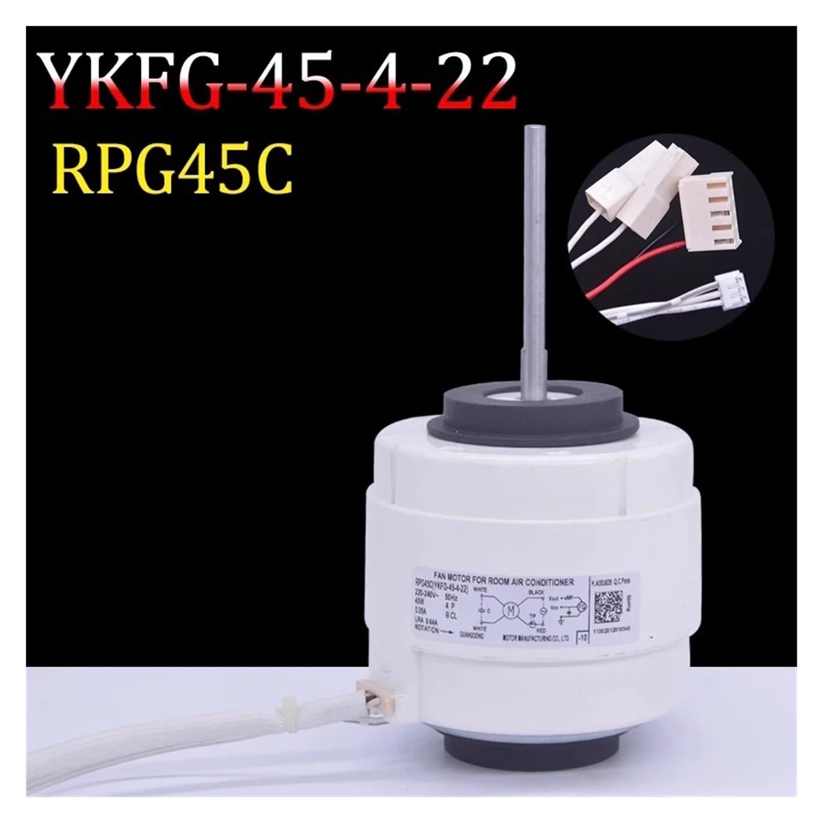 Silnik wentylatora, kompatybilny z Midea, klimatyzator RPG45C YKFG-45-4-22, silnik wewnętrzny 45 W, silnik wentylatora osi H do tyłu