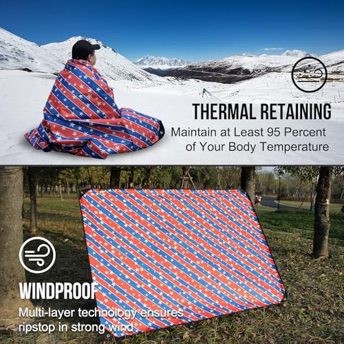Image of LYN Heavy Duty Emergency Blanket Survival Gear Waterproof Insulated Blanket Emergency Tarp for Camping, Hiking, Bushcraft