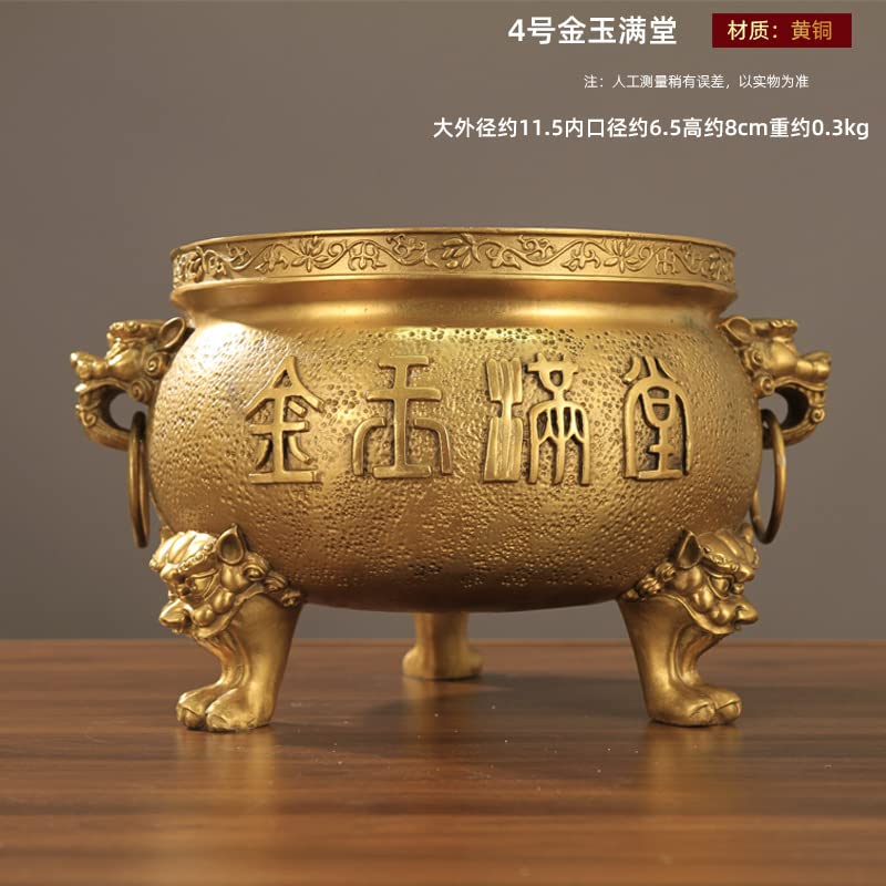 珍品旧蔵収純銅高レリーフ錾刻鎏金吉祥八宝香炉· 仏事用香炉・文房具 