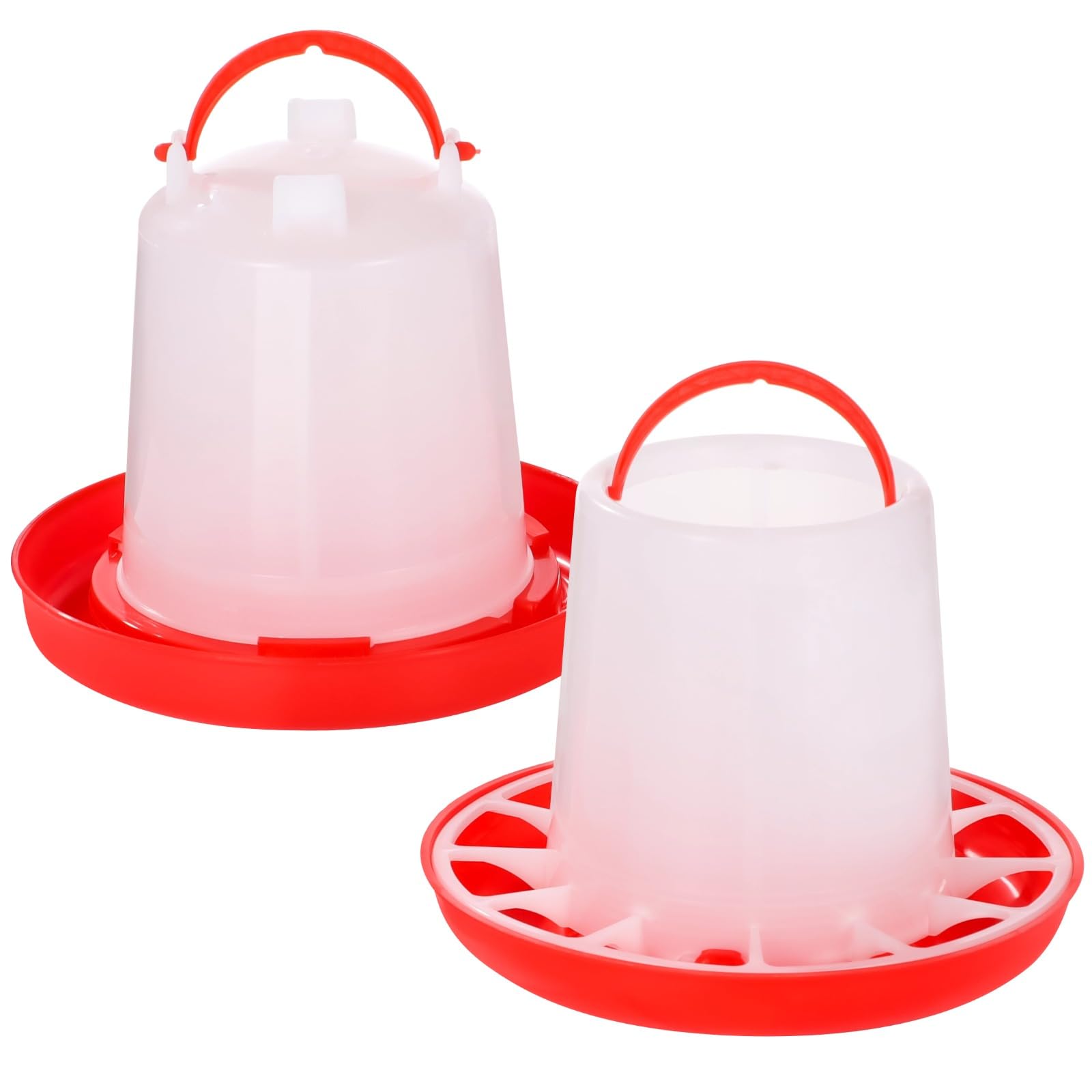 Abbeveratoio per pollame e mangiatoia automatica, abbeveratoio da 1,5 l e mangiatoia automatica da 1,5 kg, contenitore in plastica da appendere per polli, tacchini, anatre e altro ancora