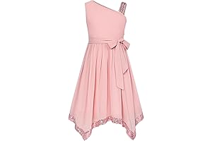 Girls Summer One Shoulder Party Dress