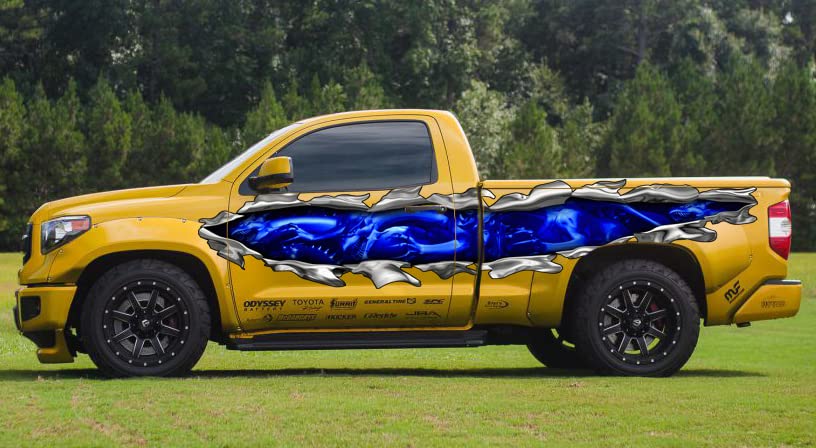 VSgraphics llcDragon Vinyl Sticker, Full Color Car Side Graphics Dragons, Car Side Graphics Racing Stripes Lizard, Tribal Dragon car Decal, Car Vinyl Tribal Creature (22x70), Multi (ZYO_5 (1))