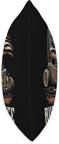 Miniatura 2 de Rat Rod & Hot Rodder Gift for Rust Bucket Car Fans Hot Rusty Car Rust in Peace, almohada patriótica vintage para barra de rata, 18 x 18 pulgadas,