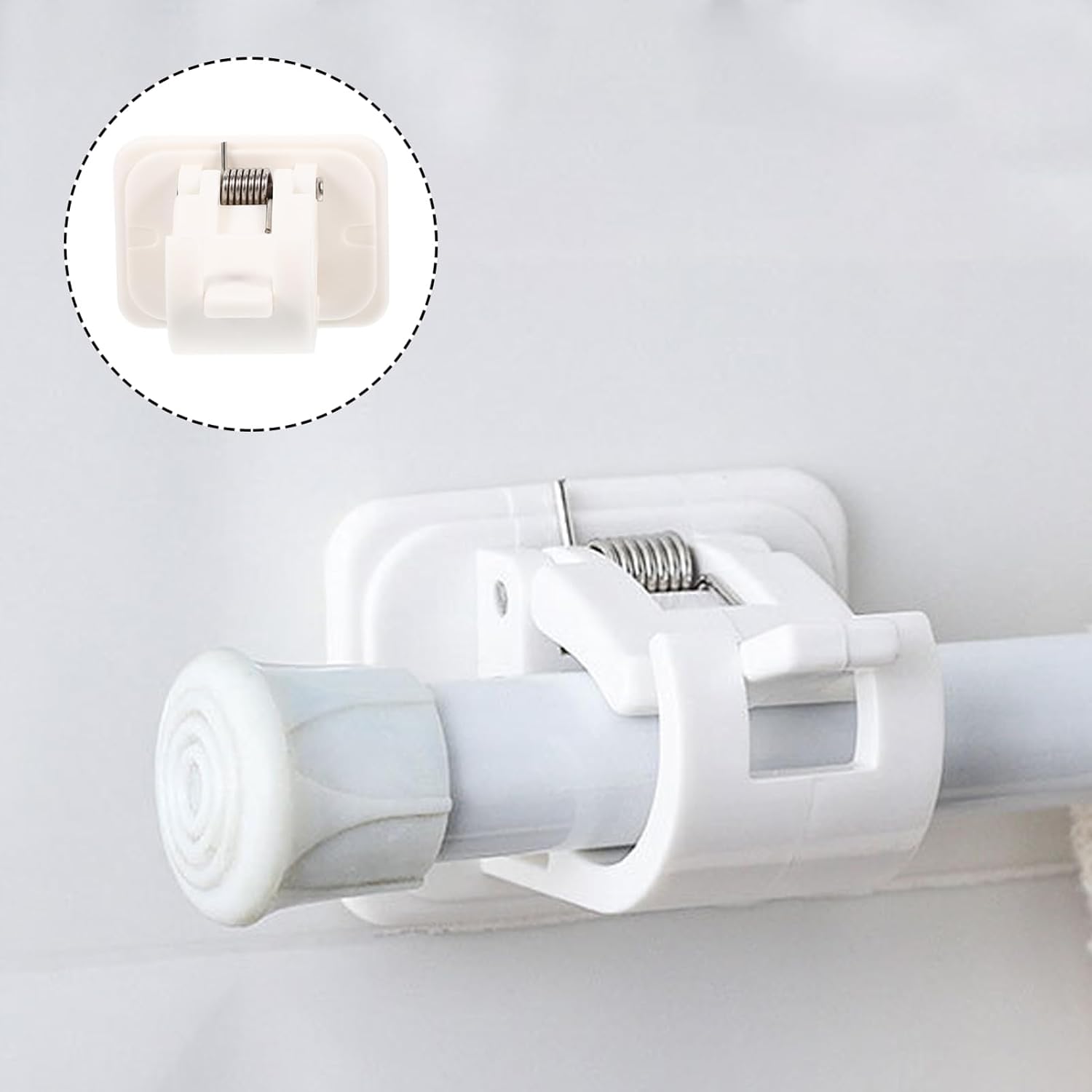 Alipis 8pcs Curtain Rod Holders for Drapes Wall Hangers Adhesive Hooks for Tension Rods