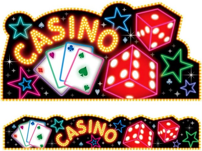 Casino Night Poker Themed Giant Cutouts and Banner Set, Adult Party Supplies