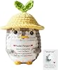 Positive Penguin,Emotional Support Plush Penguin with a Pocket Hug Card,Adorable Handcrafted Crochet Doll,Pocket Hugs for Friends,Inspiration Birthday Gift