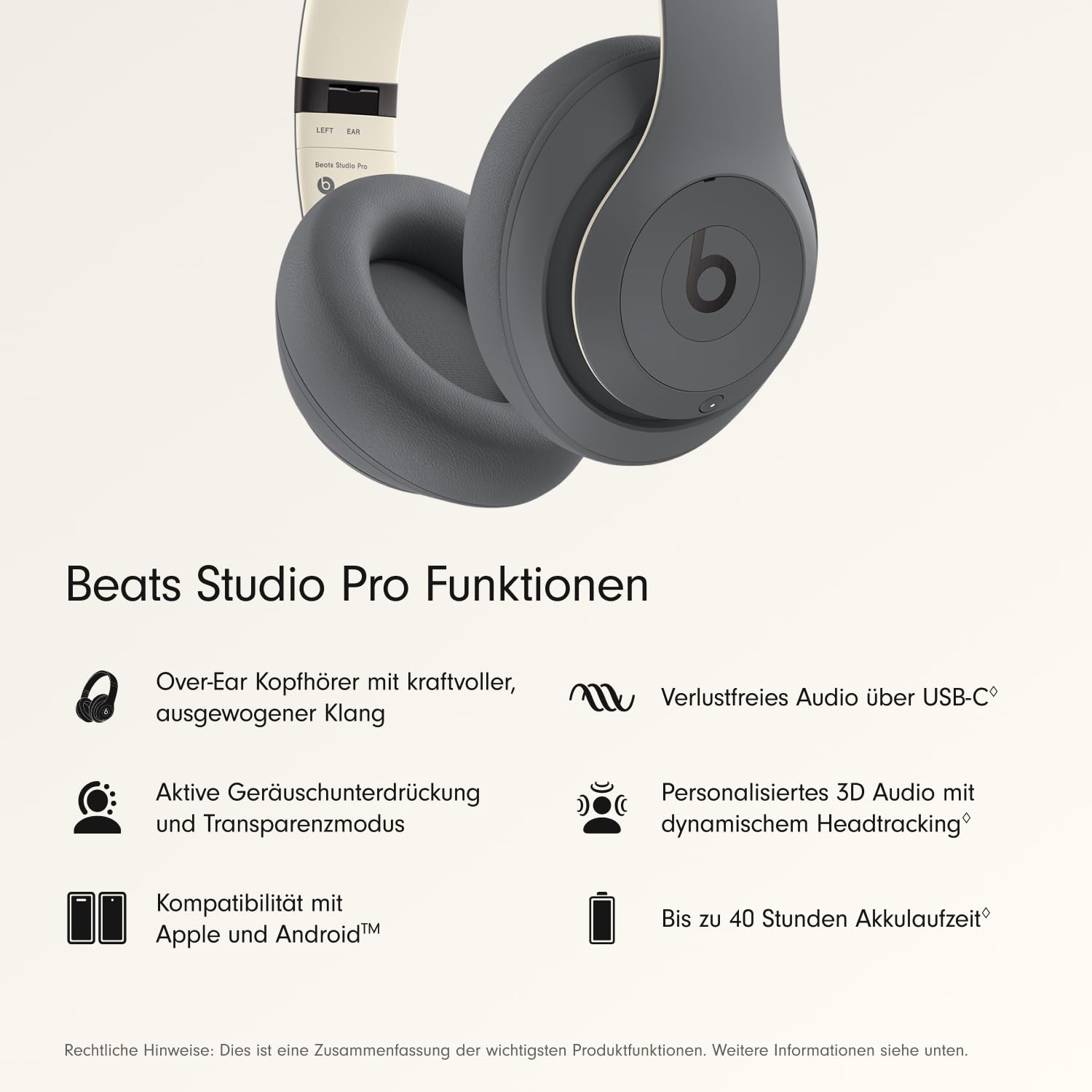 Beats Studio Pro – Komplett Kabellose Bluetooth Noise Cancelling Kopfhörer – Personalisiertes 3D Audio – Bild 2