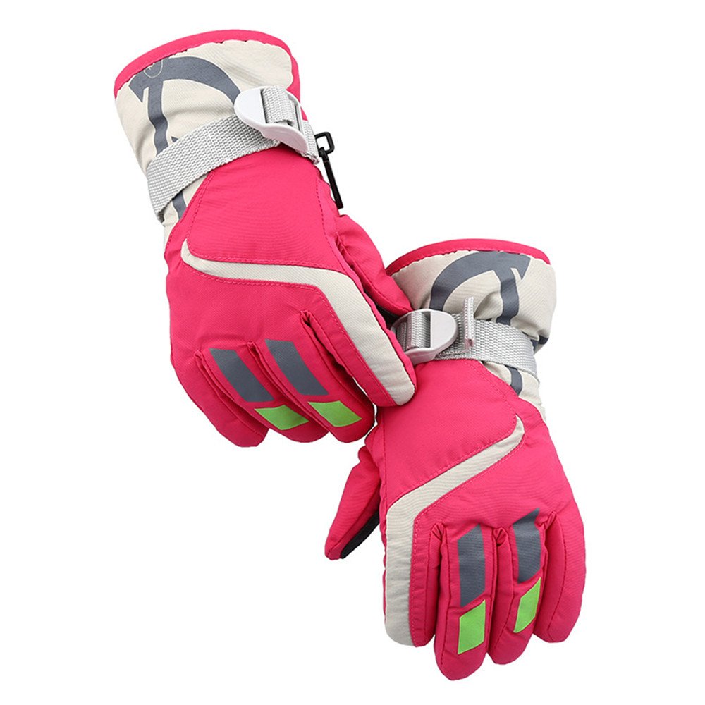 Wasserdichte Skijacke Warmer Winter Outdoor Kinder Skihandschuhe Reithandschuhe Winter Verdickung Wandern Warme Handschuhe Wasserdichte rutschfeste Skihandschuhe Zum einfachen Transport Ihrer Skyausrü