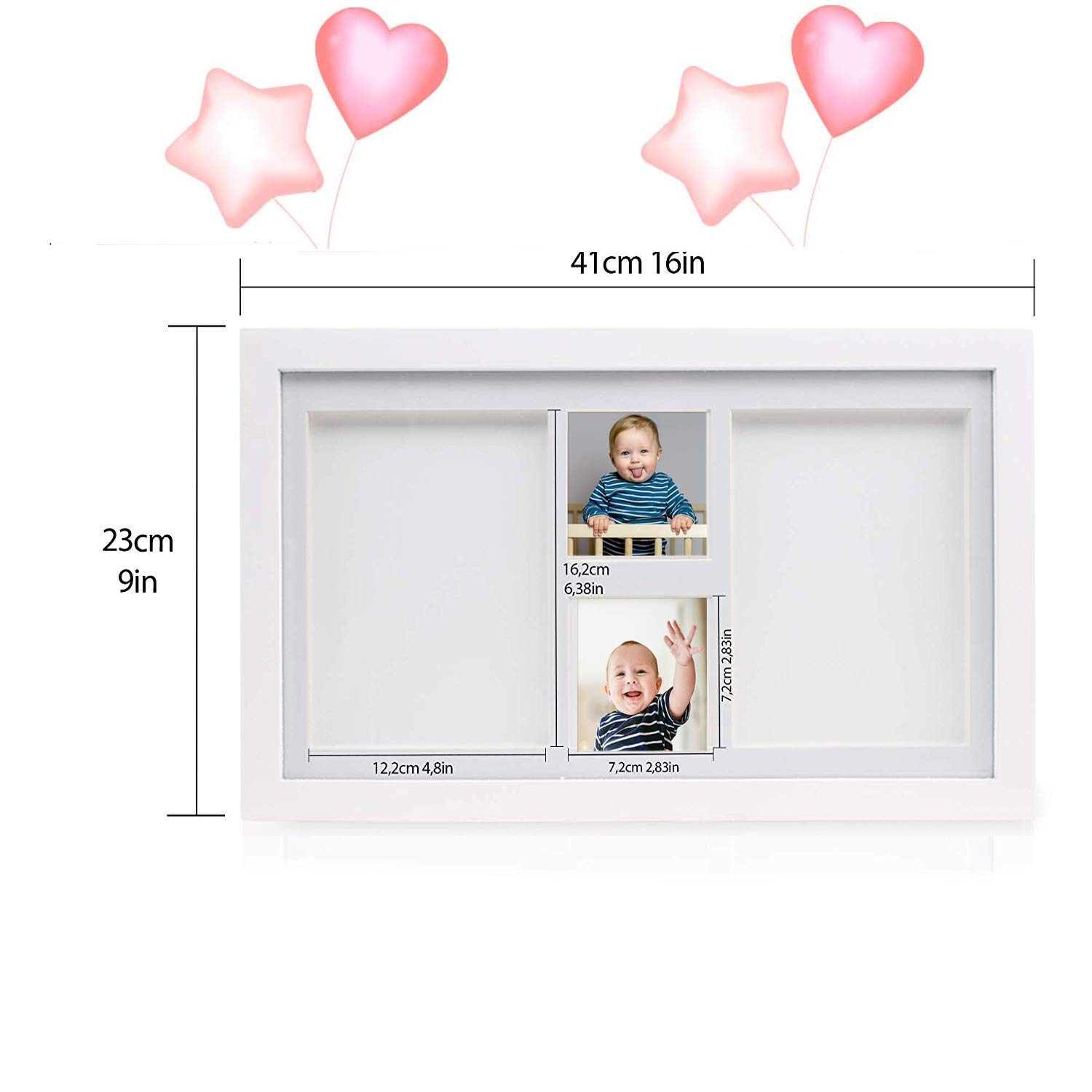 Cornice Impronta Mani e Piedi Neonati Argilla, Set di Cornice Impronte Neonato di Qualità con Calco Senza Crepe，Kit Impronte Neonato Perfetto per Neonato Ricordo Regalo