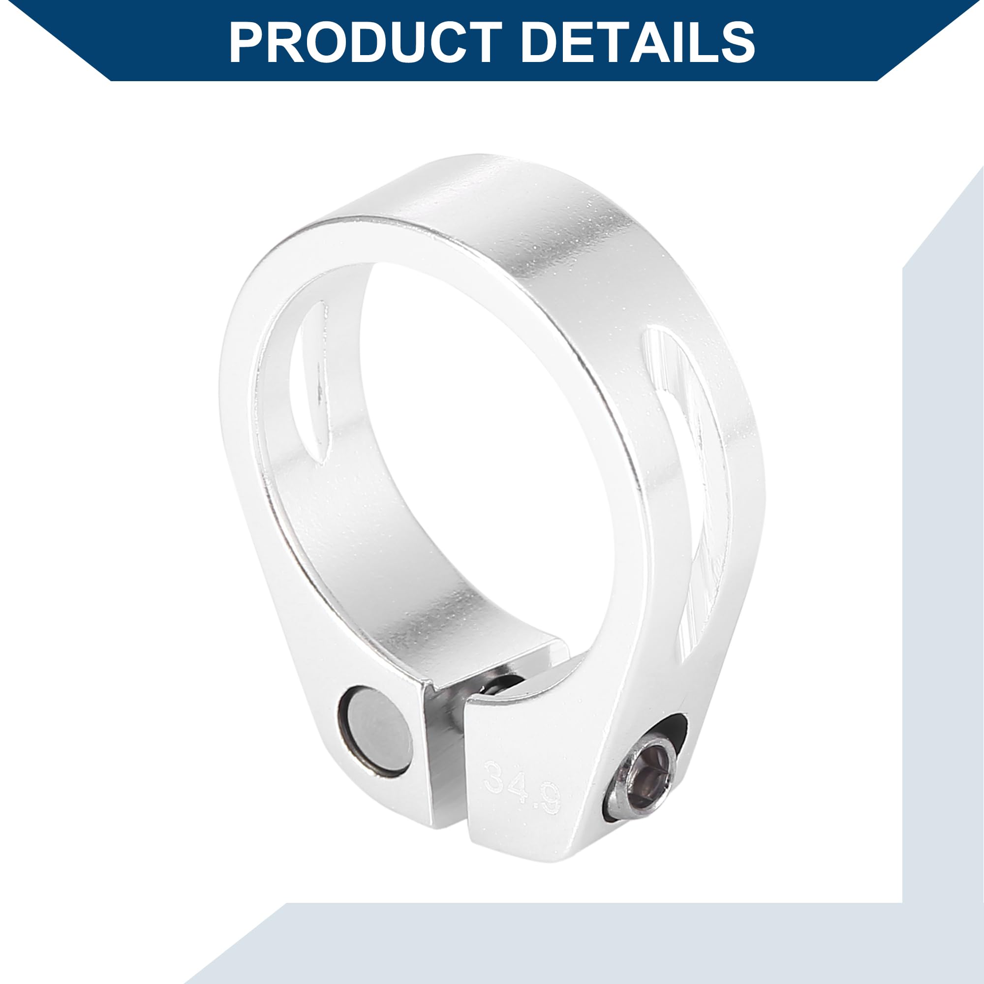 Hihaha Bicycle Seat Post Clamp/for Bike/Aluminium / 1 Pcs Silver Tone - Image 4