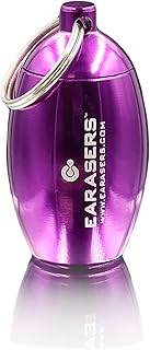 EARasers Earplugs Keychain Carrying Case - Aluminium Waterproof Ear Plugs and Pills Holder for Traveling (Purple)