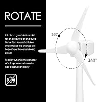 Vista 3 de Alasum Molino de viento de escritorio con energía solar, modelo de viento con energía solar, ornamento de bricolaje, decoración, enseñanza