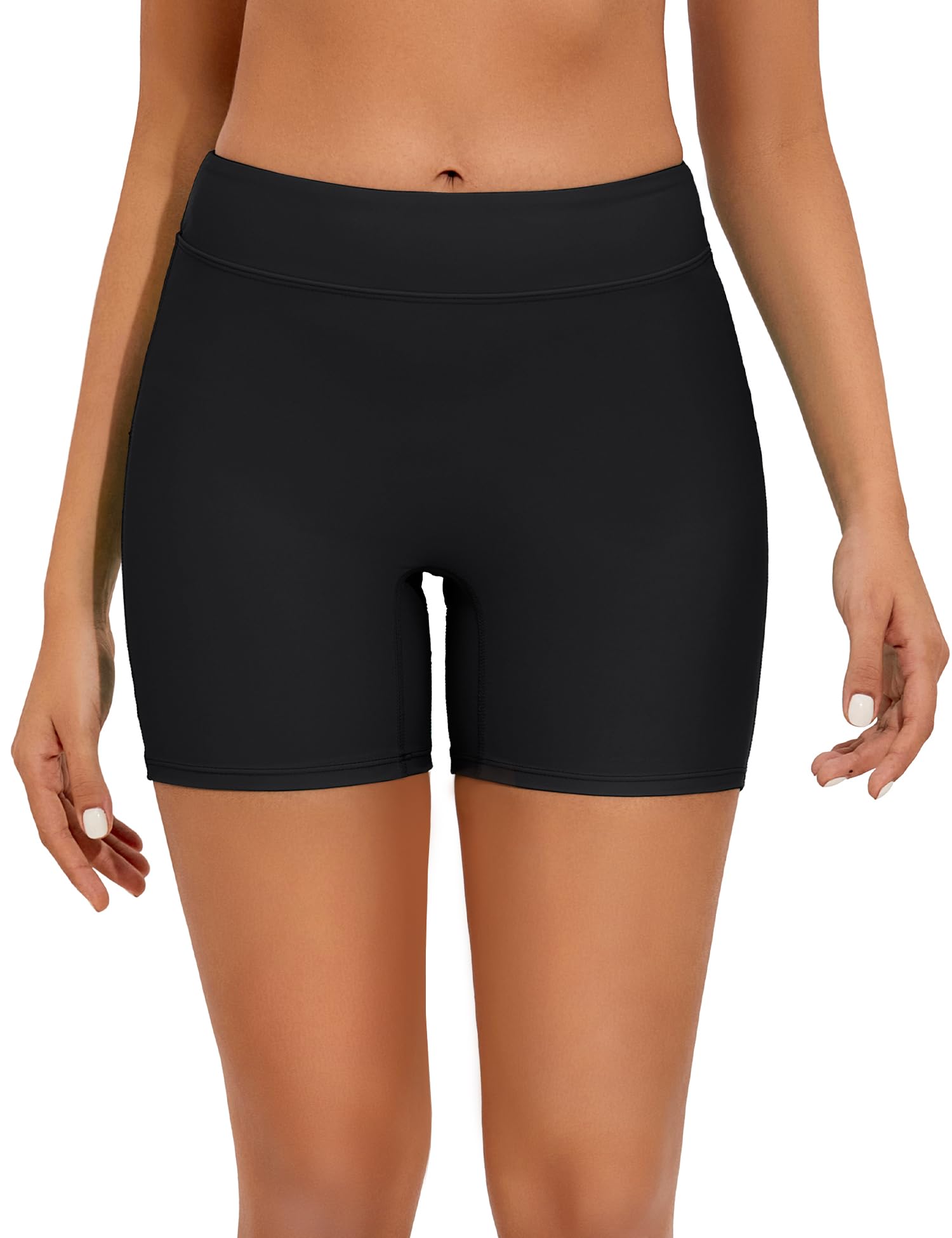 Women's 5" Swim Shorts High Waist Bathing Suit Bottoms UPF 50+ Swimsuit Board Shorts S-XXL