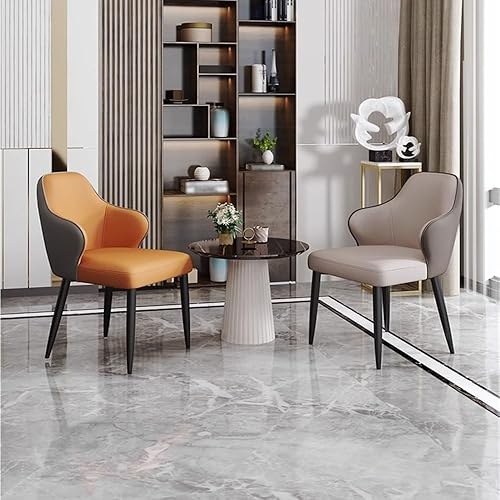 Miniatura 5 de Sillas de comedor, modernos sillones tapizados con respaldo para sala de estar, comedor, sillas para comedor (naranja)