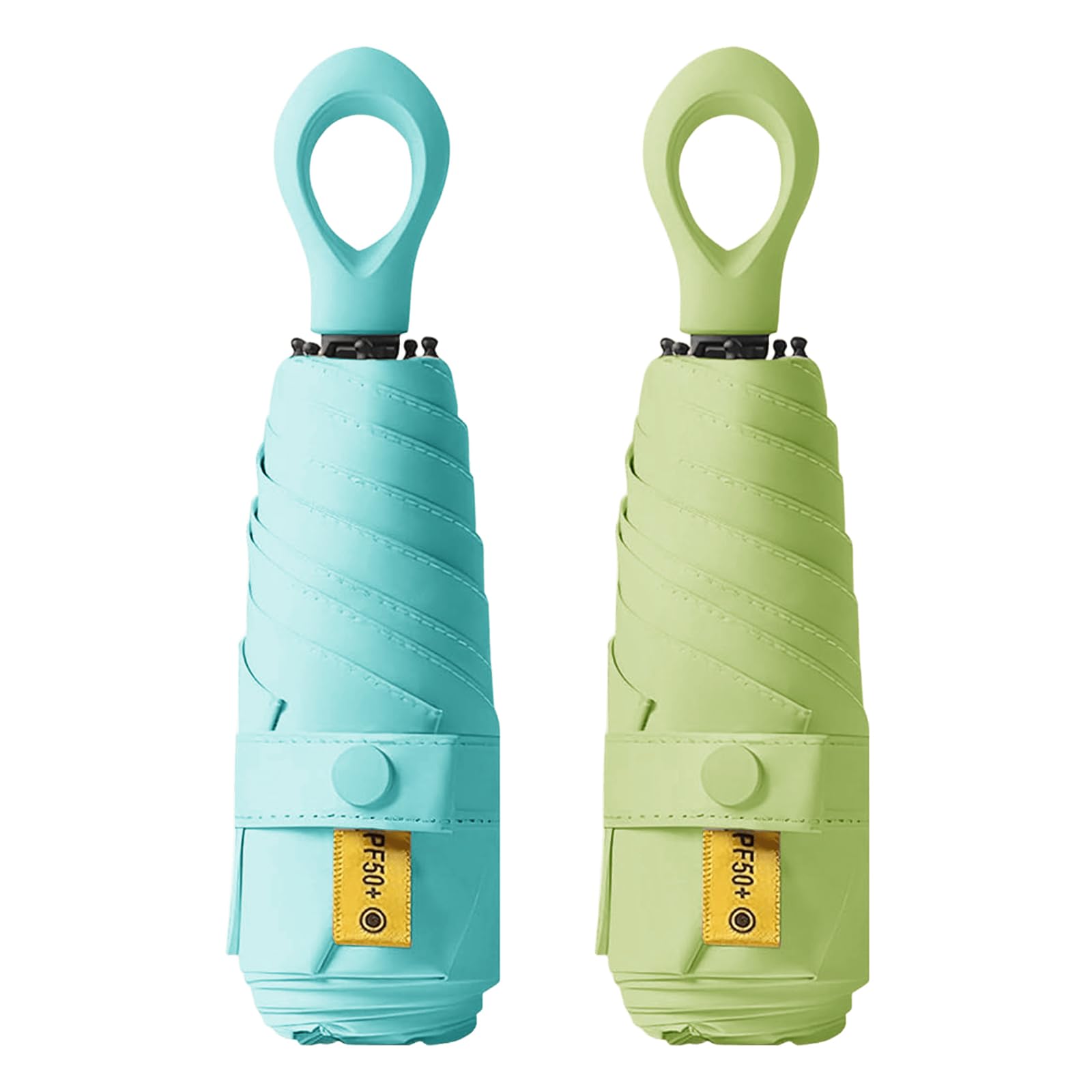 2-Pack Travel Mini Compact Umbrellas - UV Sun Protection 50+ Portable Totes & Pocket Purse Umbrellas for Men, Women & Kids - Rain & Sunproof, Fits in