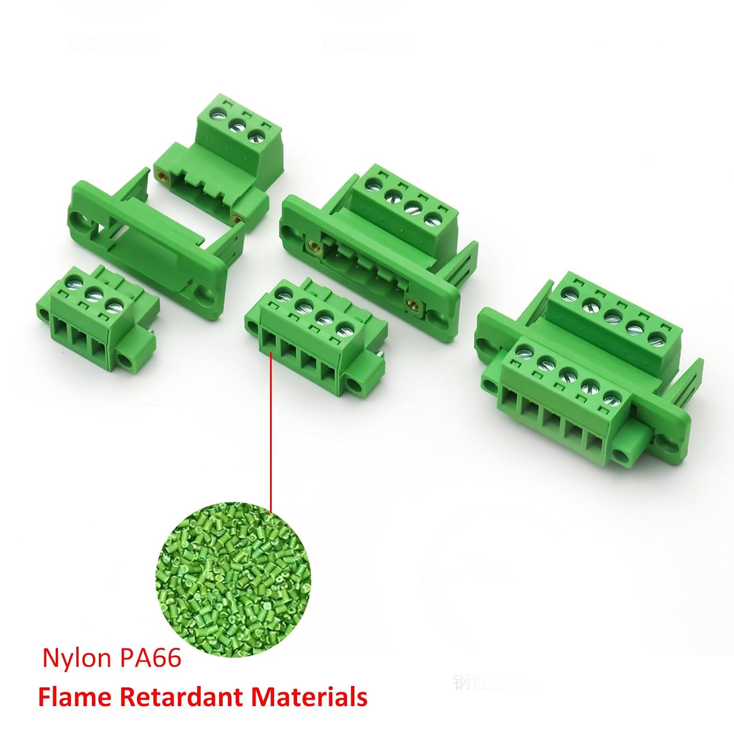 5 Set 4 Pin 5.08mm Pitch Screw Terminal Panel Mount, Through-Wall Phoenix Connectors-24-12 AWG,300V 15A