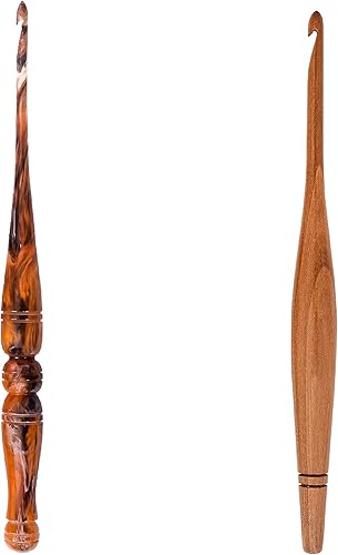 Ommi - Ganchos de ganchillo con mango ergonómico, gancho de ganchillo hecho a mano de 7 pulgadas, aguja de tejer, tejido de hilo para manualidades,