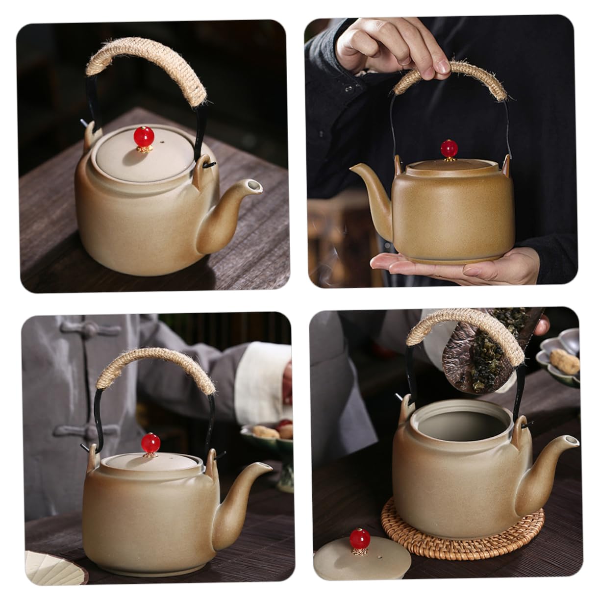 Hemobllo 3stücke Große Kapazität Vintage Teekessel Für Zuhause Kochen Von Grünem Schwarzem Und Kräutertee Hitzebeständig Und Leicht Zu Reinigen