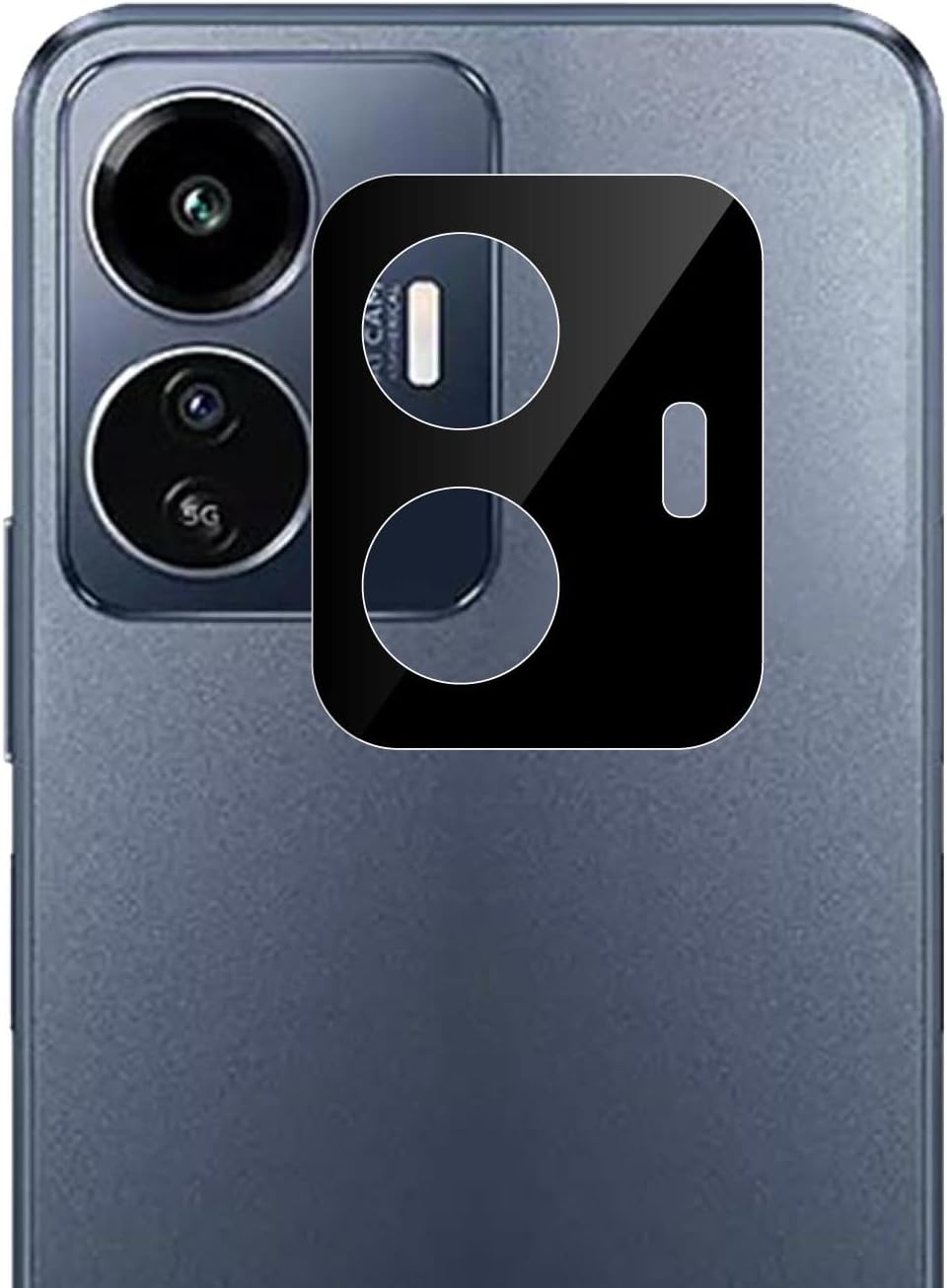 Kartronics Compatible with Vivo iQOO Z6 Lite 5G [Black] Back Camera Lens Protector Tempered Glass - Full Camera Coverage and Easy Installation Kit