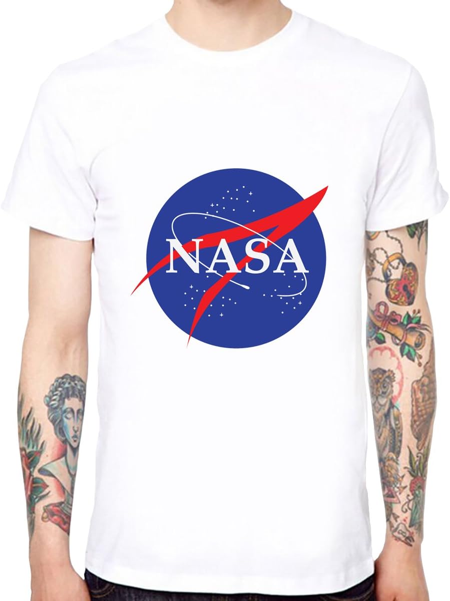 Yingyan NASA Aerospace Men's Soft Cotton Funny Cool T-Shirts Short Sleeve Tops Tee
