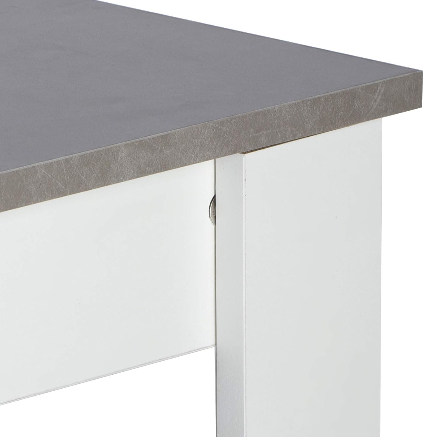 Counter Height Bar Table, Modern High Feet Pub Bar Table Kitchen Breakfast Pub Table with Side Cabinet for Home Bar Indoor Kitchen Living Room Furniture Decoration, White, 45.3 x 19.7 x 40.6in