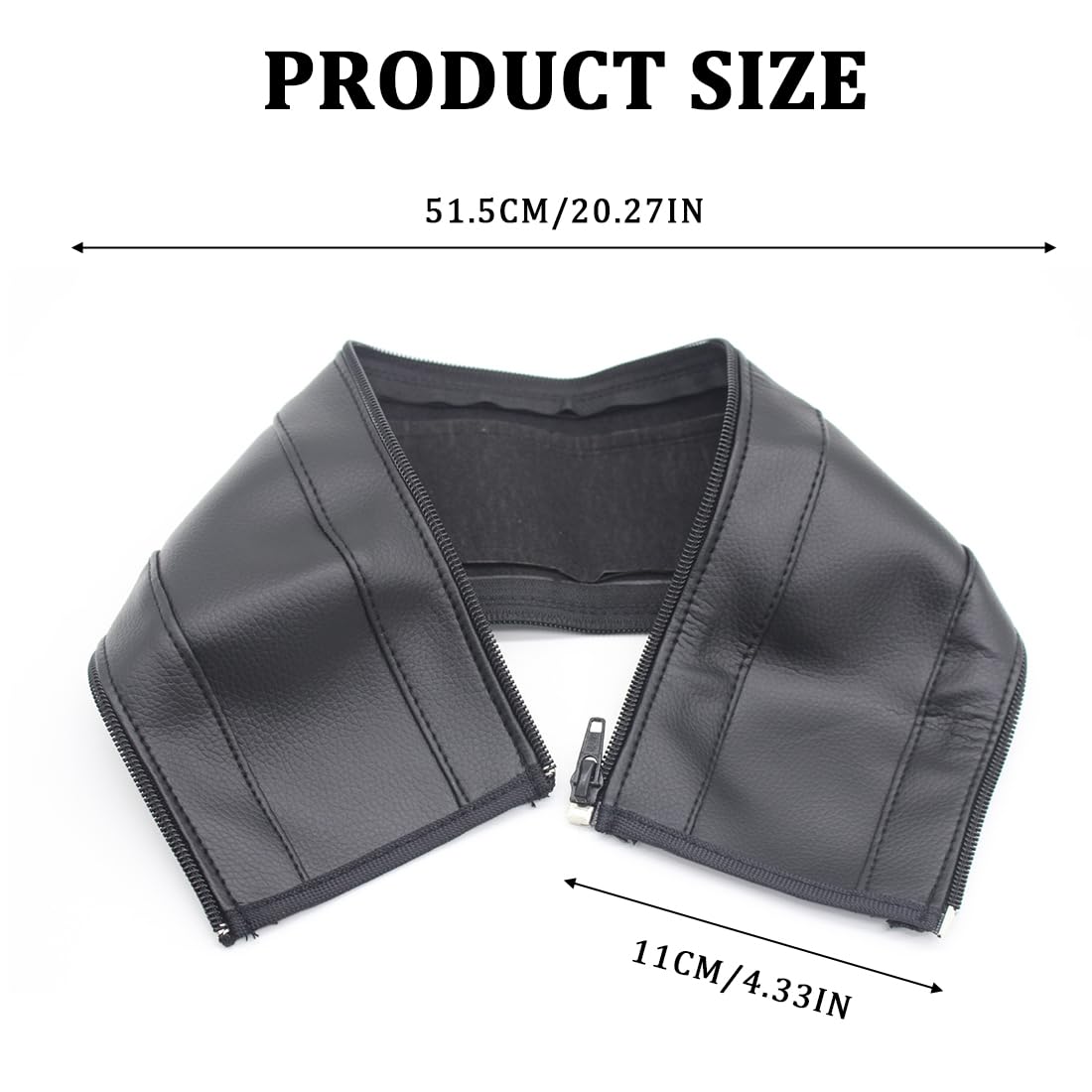 1 pezzi di copertura per passeggino, Maniglia universale in pelle PU passeggino protezione maniglia con chiusura lampo per passeggino e passeggino nero