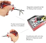 5 Pcs Stubby tournevis magnétique Phillips Tête et tête plate, 2-in-1 Outil à tête plate interchangeable pour le démantèlement et la réparation