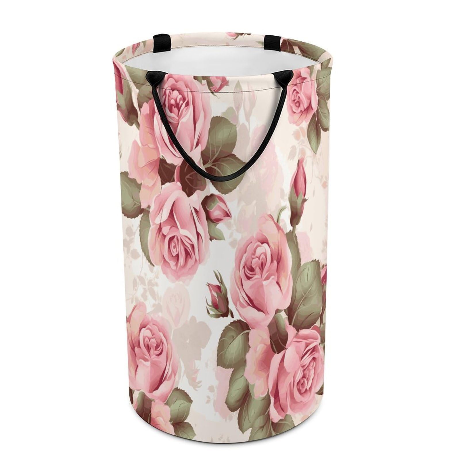 Pink Rose Floral Dirty Clothes Basket Large Capacity Laundry Basket Freestanding Laundrys Hampers Tall Collapsible Clothes Hamper for Blankets Toys