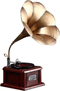 Metal Retro Phonograph Model Vintage Record Player Prop Antique Phonograph Model Home Office Club Bar Decoration Ornament