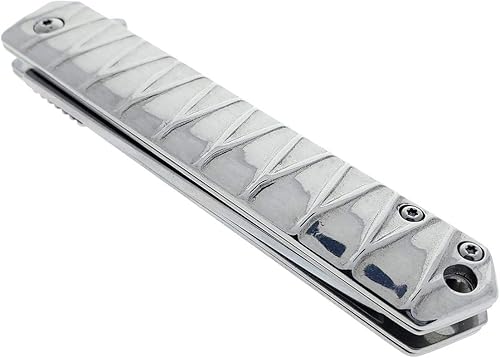 Miniatura 5 de Cuchillo de bolsillo plegable asistido por muelle estilo tanto, hoja de acero inoxidable recubierta de color y mango con clip para cinturón