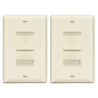 LIDER Dimmer Switch, 200W, LED/CFL, Single Pole, Matte Light Almond, 2-Pack