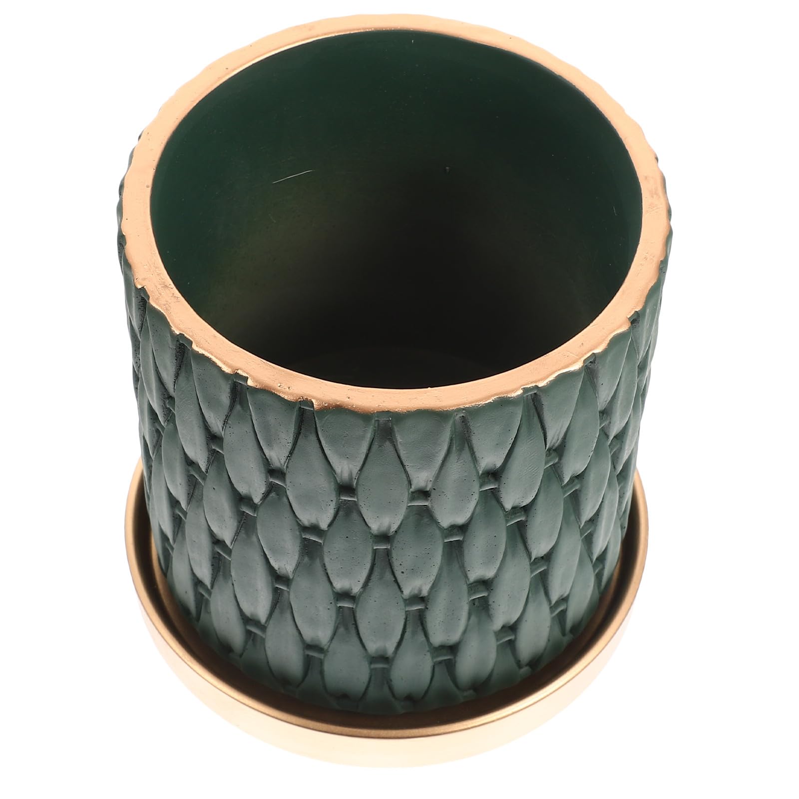 Pot de fleurs extérieur en ciment avec plateau de drainage pour plantes grasses