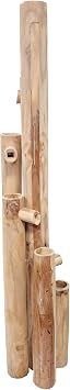Debarked Teak Log Poles Dripping Water Fountain