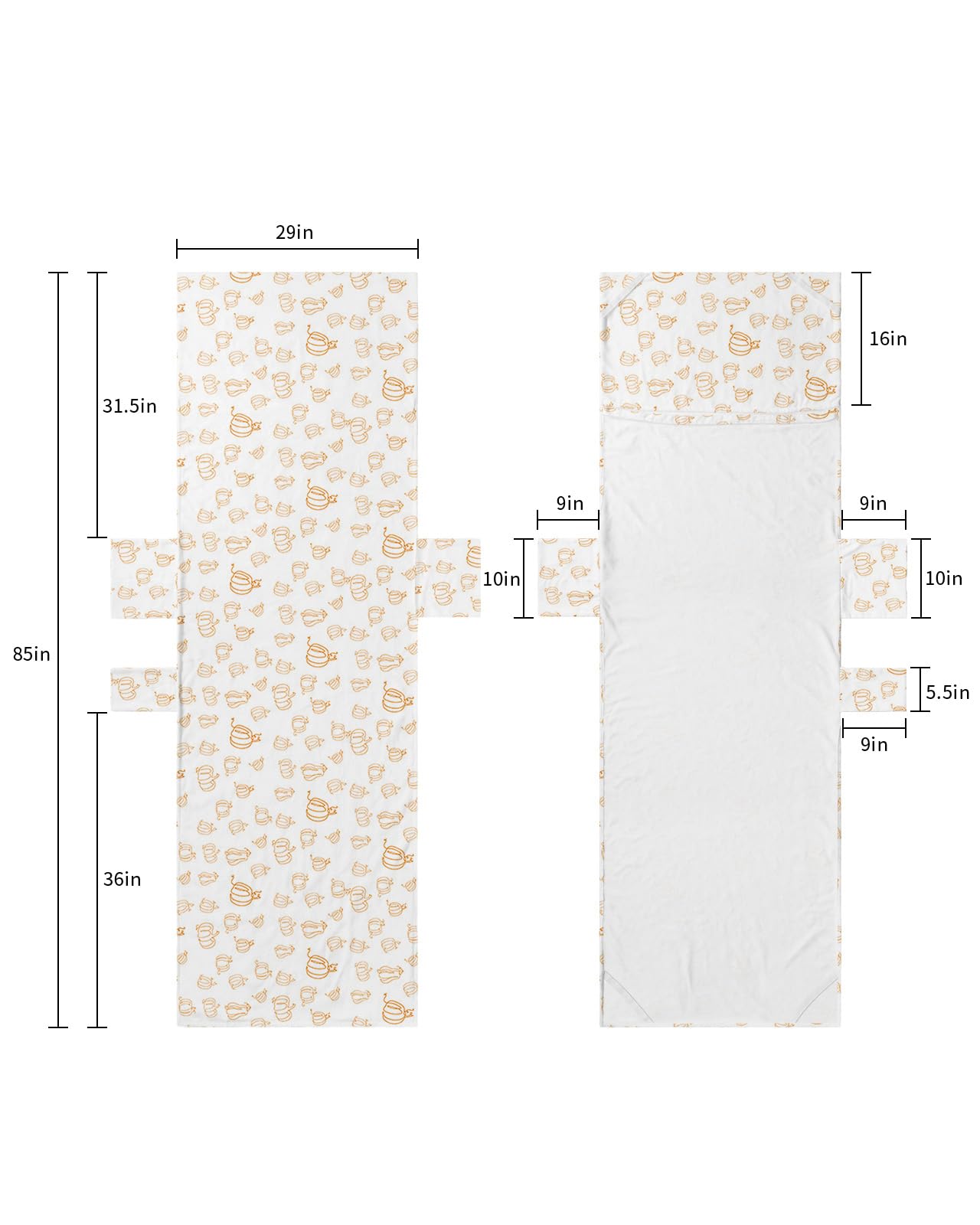 Autumn Thanksgiving, Beach Lounge Chair Towel Cover, Soft Chaise Lounge Towel with Side Pockets Patio Pool Chairs Cover for Beach/Pool Sunbathing 29x85 Pumpkins Original Geometric Harvest Fall