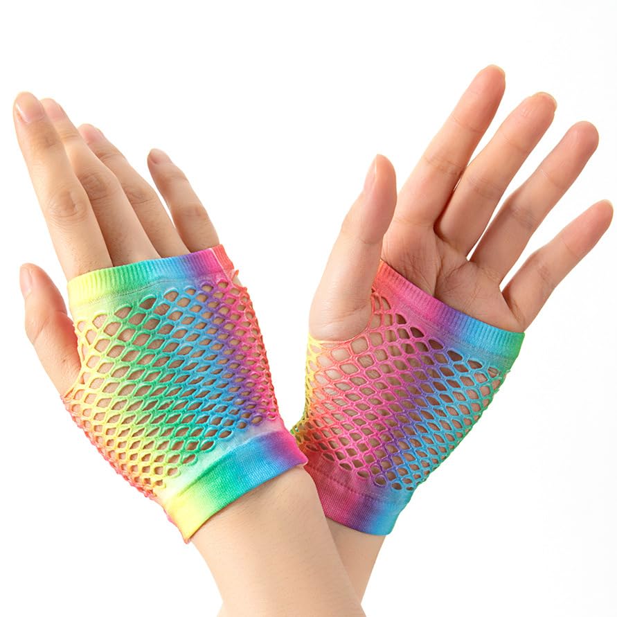 sachui SACHUI® Fishing Net Rain Gloves Party Half Finger Gloves | Rainbow Short-picture-16