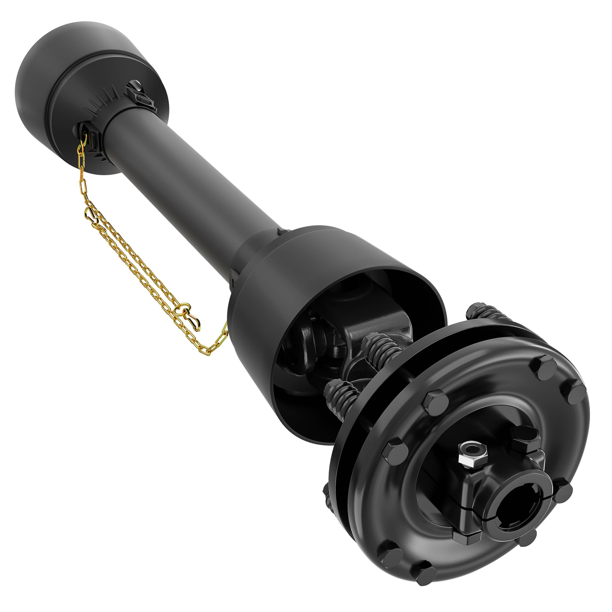 Wiltec Zapfwellen Kupplung für 6 Zahn Keilwelle 1 3/8" AG und IG, PTO-Shaft mit max. 1200Nm, schwarz