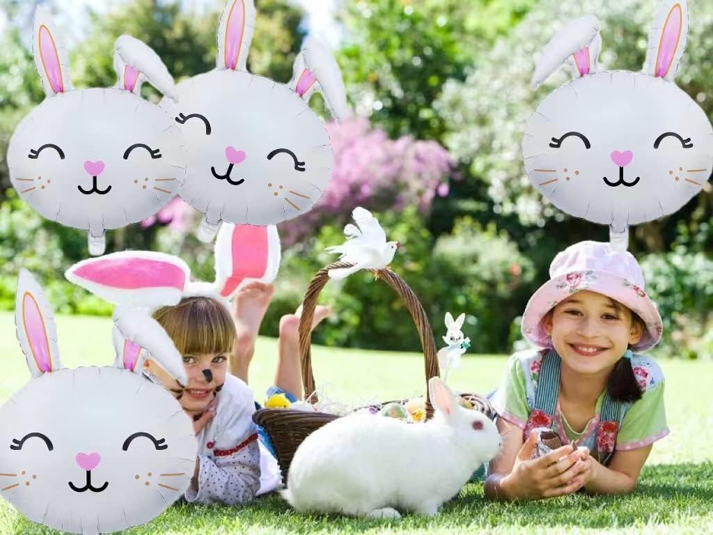 Ostern Folienballons 7 Stück - übergroße Hasen, Küken & Eier Für Die Osterparty