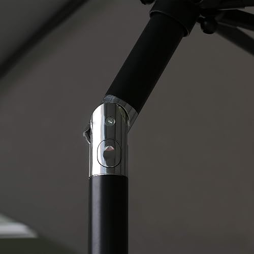 Miniatura 4 de Sunnyglade sombrilla de mesa para exteriores con 8 varillas resistentes, 9 pies