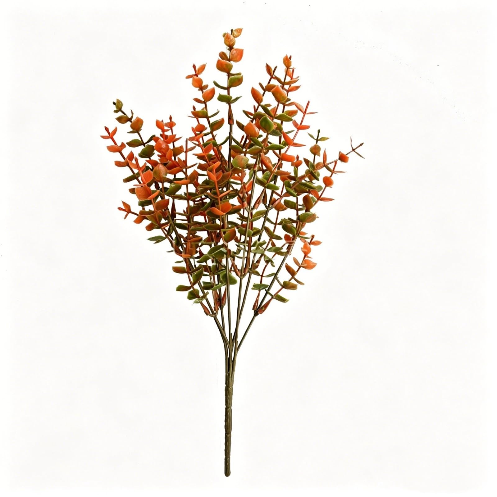 Exmrtvbx Autumn Red Eucalyptus Sprigs, 10Pcs 10Pcs Autumn Artificial Plants Eucalyptus Ferns Fake Flowers Fall Greenery Stems Farmhouse Thanksgiving Vase Table Home Decor