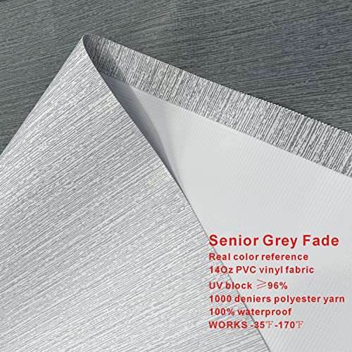 Dulepax Rv Awning Fabric Replacement(16.2Ft Fabric) Heavy Duty 14Oz Vinyl Fabric -Camper Awning Replacement Universal Replacement Rv Awnings For All Awning Brands-Senior Fade Grey #TOP4