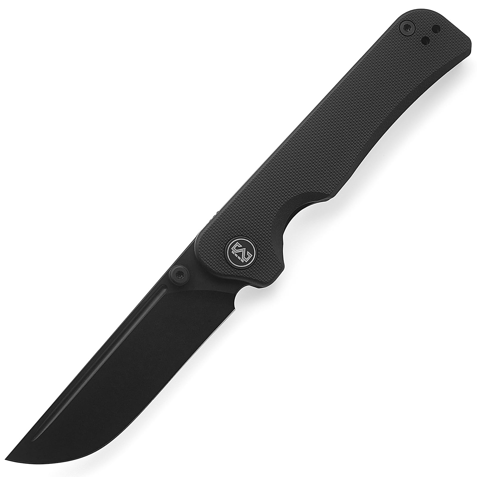 Miguron Pagos Front Flipper Folding Knife |16" Black PVD 14C28N Blade Black G10 Handle for Camping Hiking EDC - MGR-807S