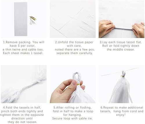 Miniatura 7 de Meiduo Decoración de fiesta azul abanicos de papel colgantes con pompones de flores, guirnalda de borlas de tejido para elefante, tiburón, tema de