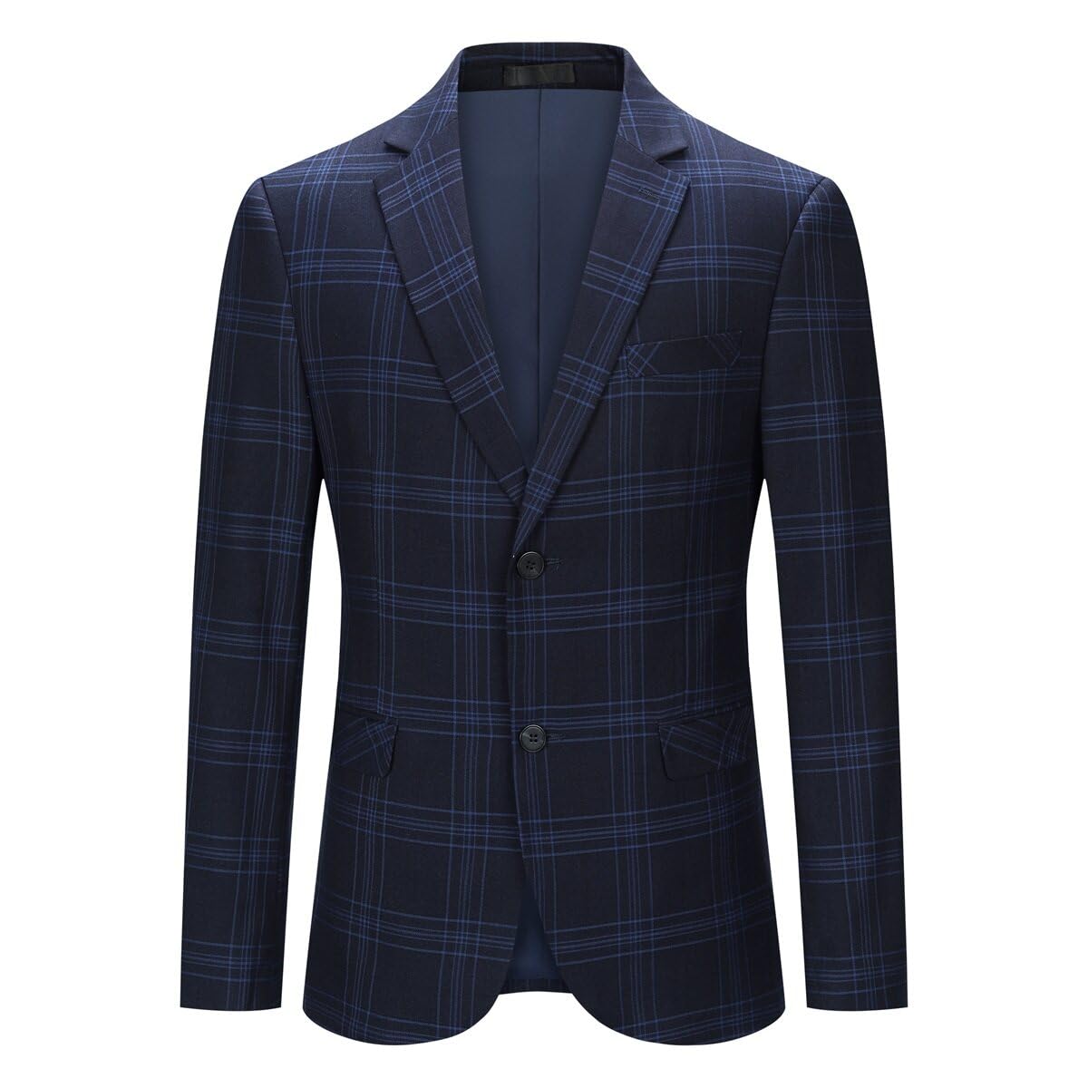 YOUTHUP Blazer Homme Slim Fit à Carreaux 2 Boutons Veste Costume Col Cranté Veston Casual pour Business
