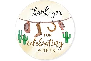 Cowboy Thank You Stickers for Boy