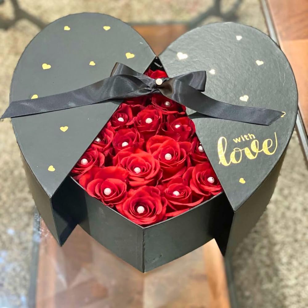 Premium Quality European Style Heart Shape Flower Box, Floral Gift Box, for Luxury Style Flower Arrangements - Image 4
