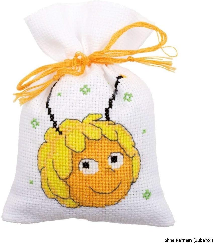 Vervaco Counted Cross Stitch Kit: Pot-Pourri Bag: Maya, Willy and Flip: Set of 3, 8 x 12cm, N